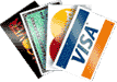 Visa, Mastercard, American Express, Discover Credit Cards